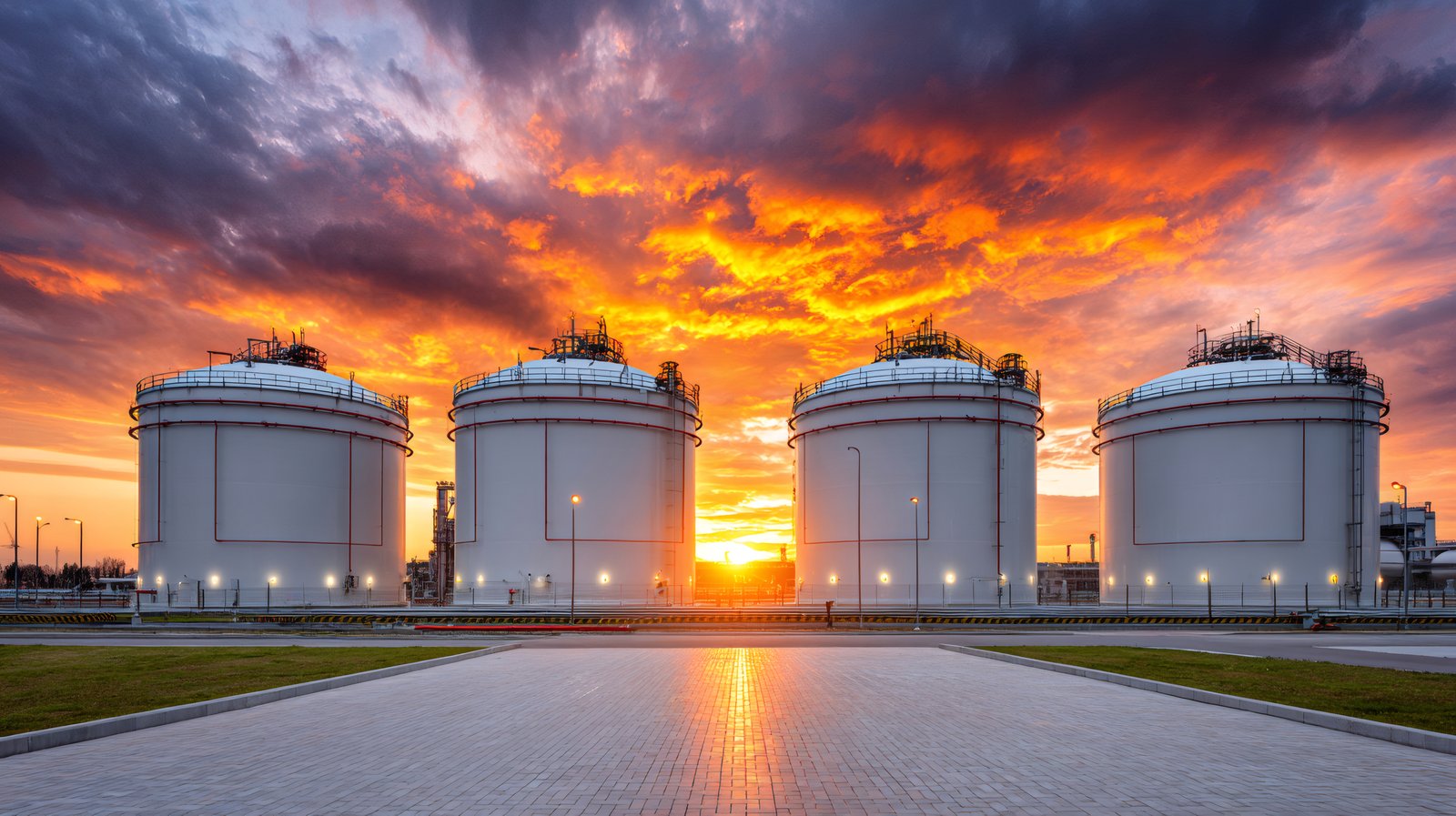 Oil and chemical storage tanks at Schelde Energy Terminal Rotterdam